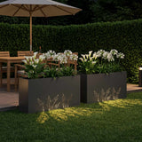 Vidaxl plantenbak 2 st zwart 100 x 30 x 49 cm koudgewalst staal