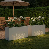 Vidaxl plantenbak 2 st wit 100 x 30 x 49 cm koudgewalst staal