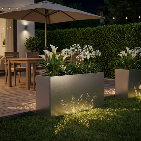 Vidaxl plantenbak zilver 100 x 30 x 49 cm roestvrij staal