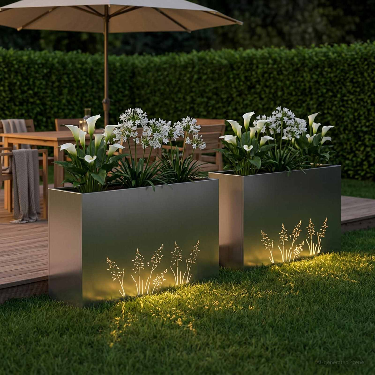 Vidaxl plantenbak 2 st zilver 100 x 30 x 49 cm roestvrij staal