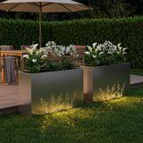 Vidaxl plantenbak 2 st zilver 100 x 30 x 49 cm roestvrij staal