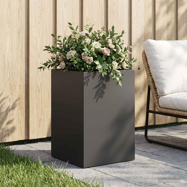 Vidaxl plantenbak zwart 40 x 40 x 60 cm koudgewalst staal