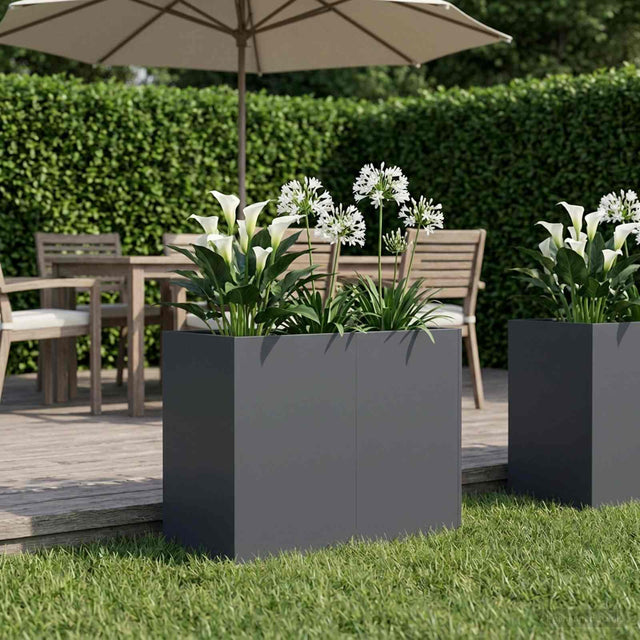 Vidaxl plantenbak antraciet 80 x 40 x 60 cm koudgewalst staal
