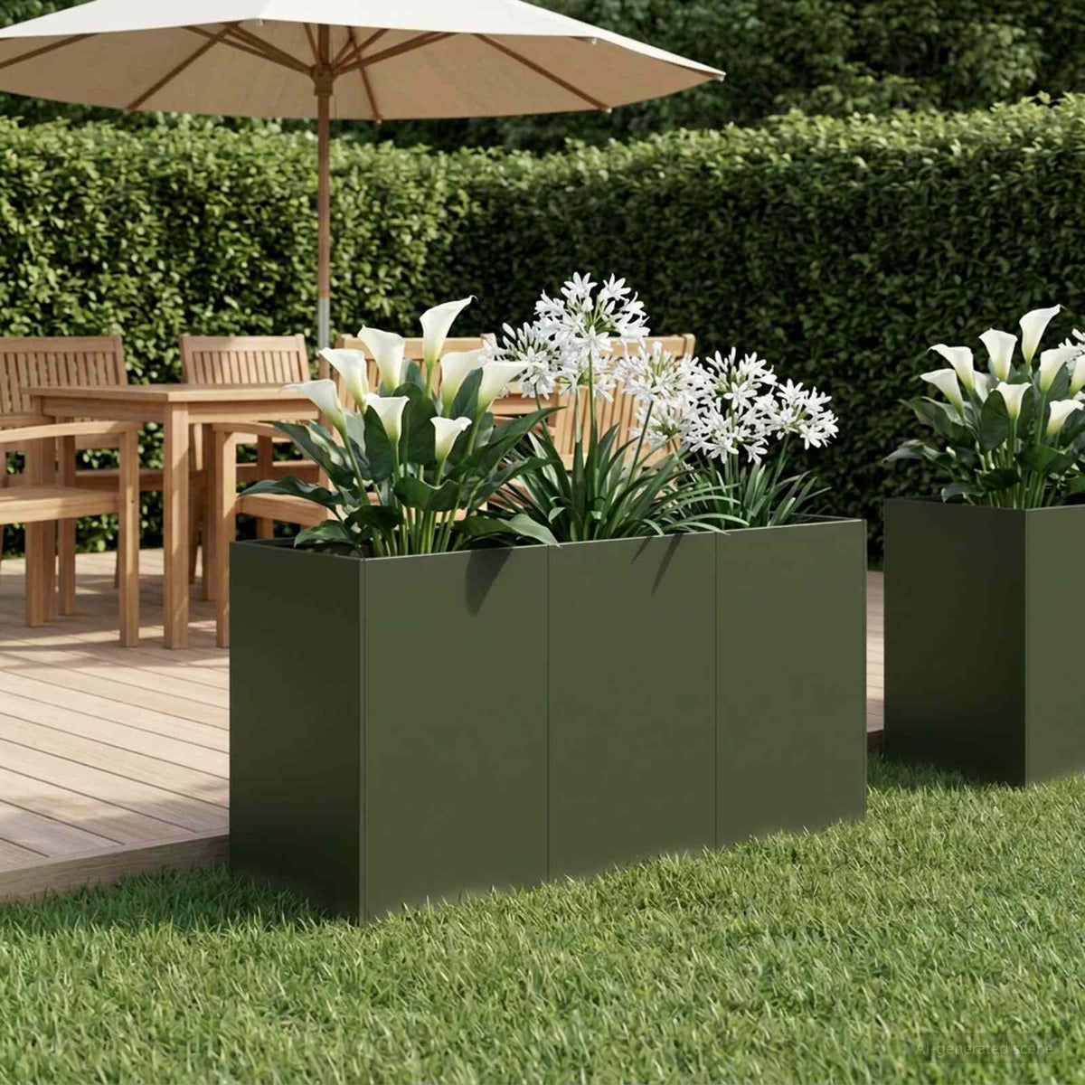 Vidaxl plantenbak olijfgroen 120 x 40 x 60 cm koudgewalst staal