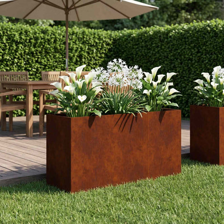 Vidaxl plantenbak roestkleurig 120 x 40 x 60 cm weervast staal