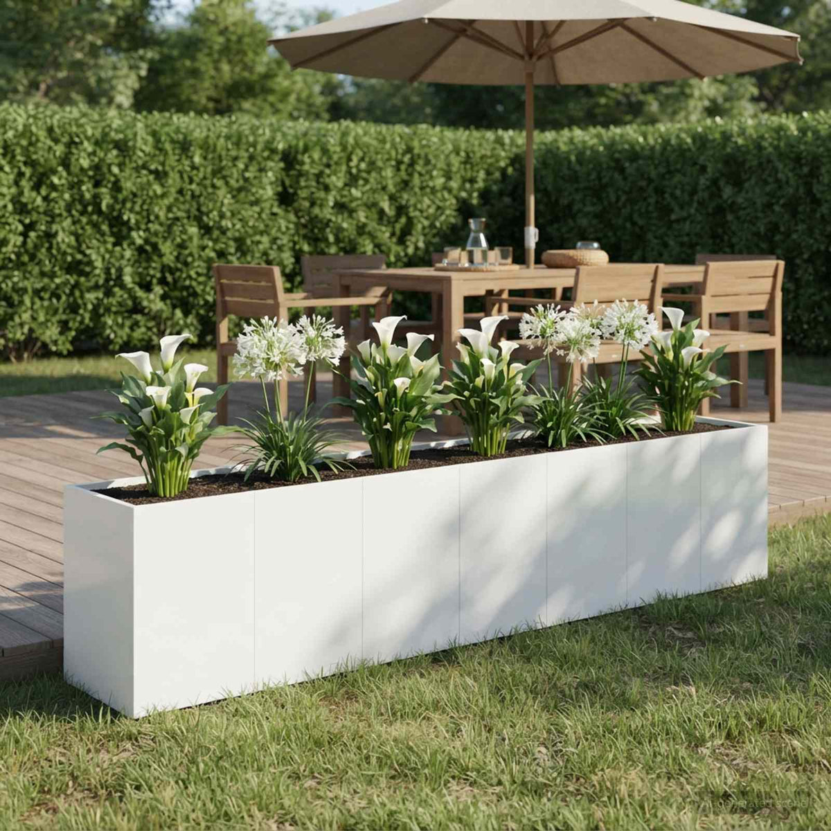 Vidaxl plantenbak wit 280 x 40 x 60 cm koudgewalst staal