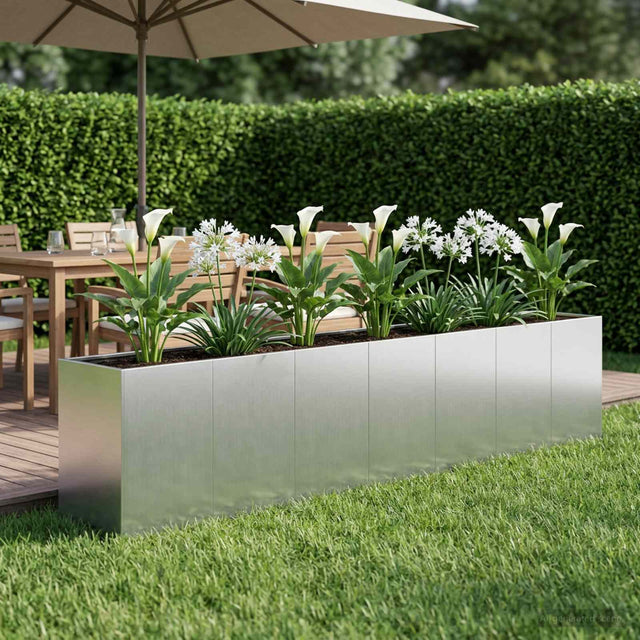 Vidaxl plantenbak zilver 280 x 40 x 60 cm gegalvaniseerd staal