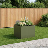 Vidaxl plantenbak olijfgroen 80 x 80 x 60 cm koudgewalst staal
