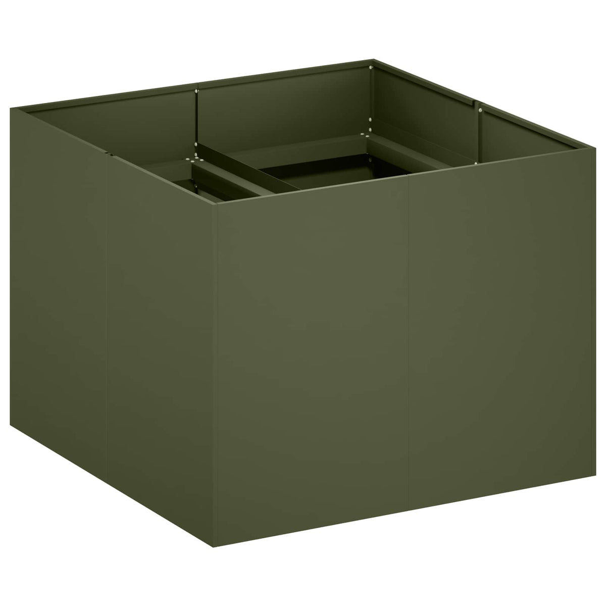 Vidaxl plantenbak olijfgroen 80 x 80 x 60 cm koudgewalst staal