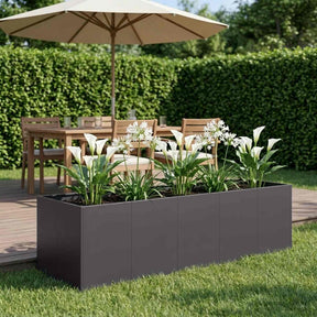 Vidaxl plantenbak zwart 200 x 80 x 60 cm koudgewalst staal