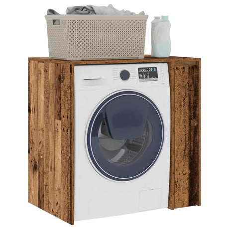 Vidaxl wasmachinekast met opslag oudhout 87 x 60 x 89 cm bewerkt hout