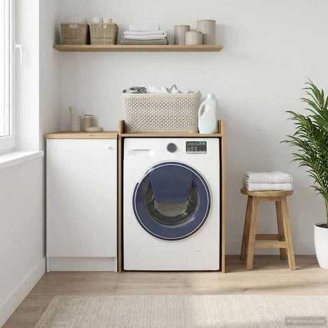 Vidaxl wasmachinekast artisanaal eiken 67,5 x 62 x 97 cm bewerkt hout