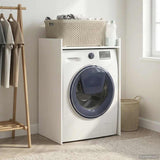 Vidaxl wasmachinekast met opslag wit 67,5 x 48 x 97 cm bewerkt hout
