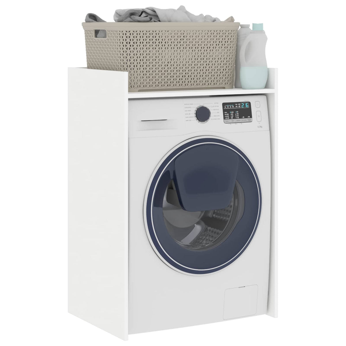 Vidaxl wasmachinekast met opslag wit 67,5 x 48 x 97 cm bewerkt hout