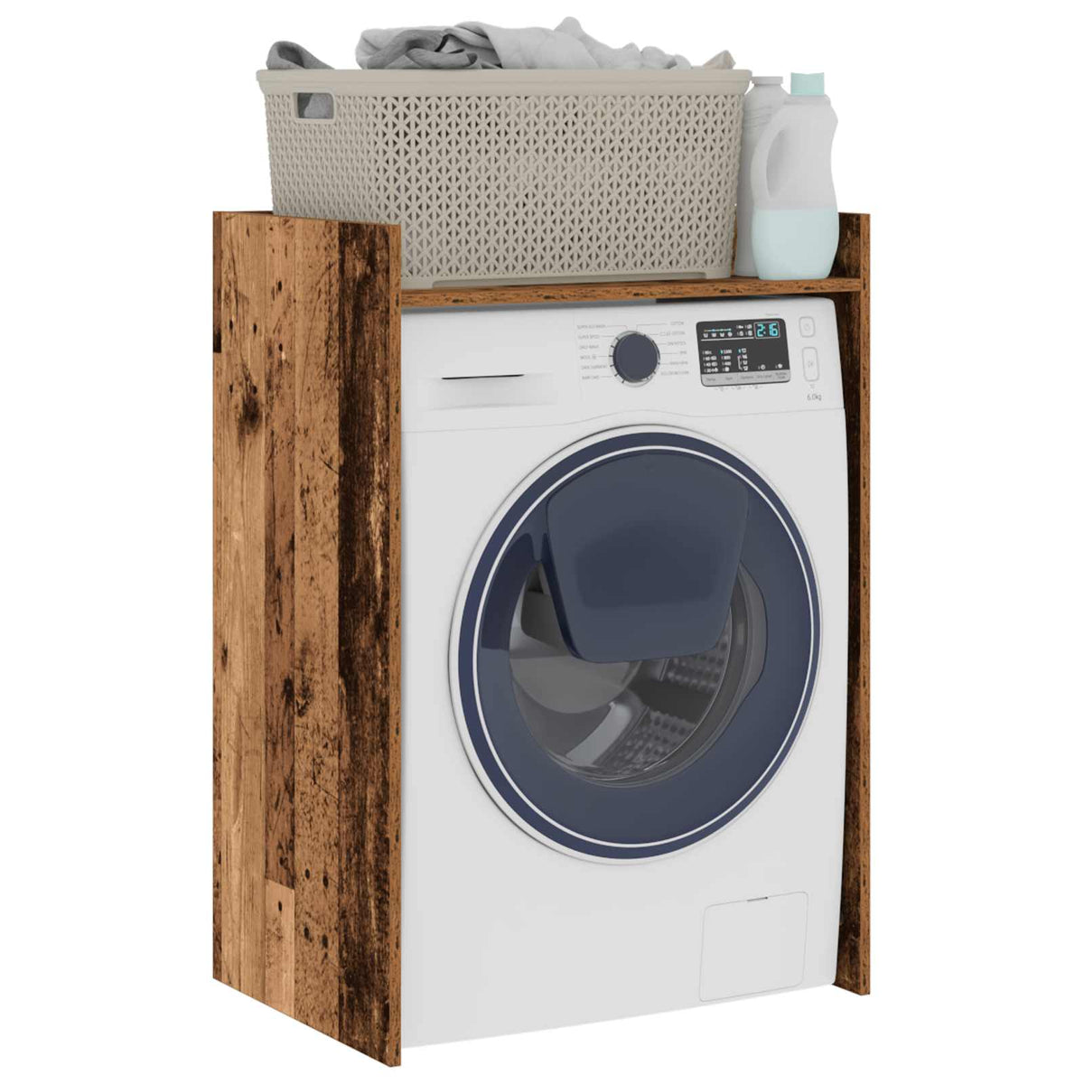 Vidaxl wasmachinekast oudhout 67,5 x 48 x 97 cm bewerkt hout