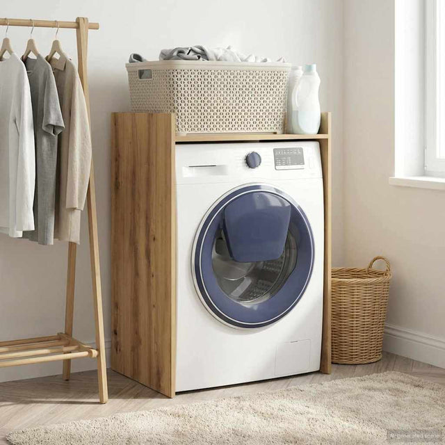 Vidaxl wasmachinekast artisanaal eiken 67,5 x 48 x 97 cm bewerkt hout