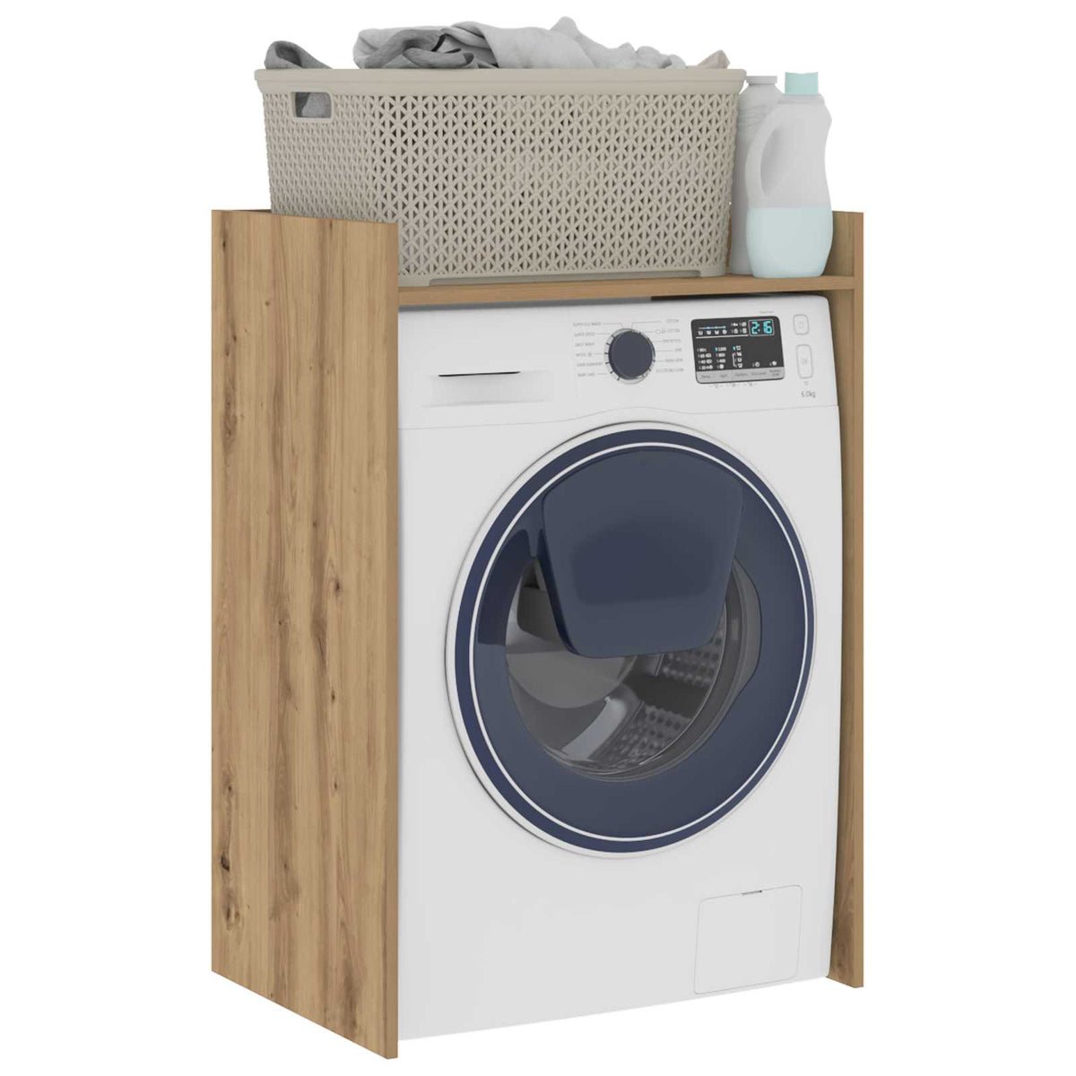 Vidaxl wasmachinekast artisanaal eiken 67,5 x 48 x 97 cm bewerkt hout