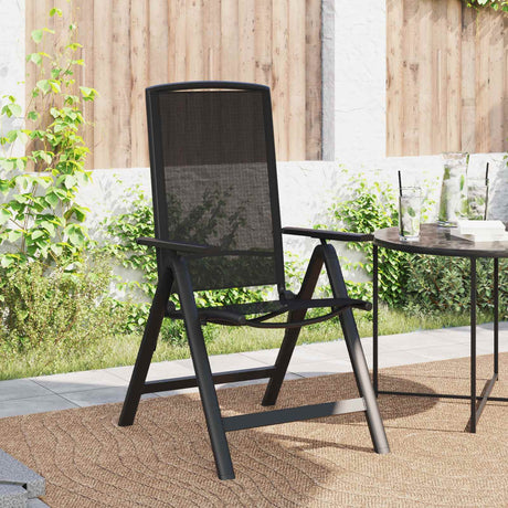 Vidaxl recliner tuinstoelen 2 st zwart textileen