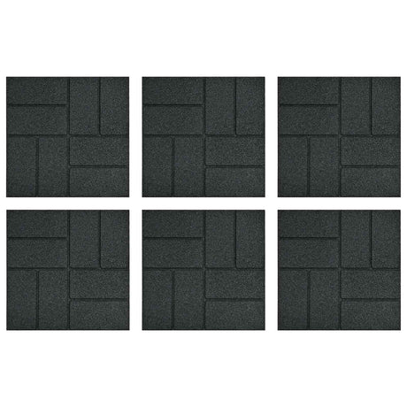 Vidaxl stapsteen 6 st zwart 40,5 x 40,5 x 2 cm rubber