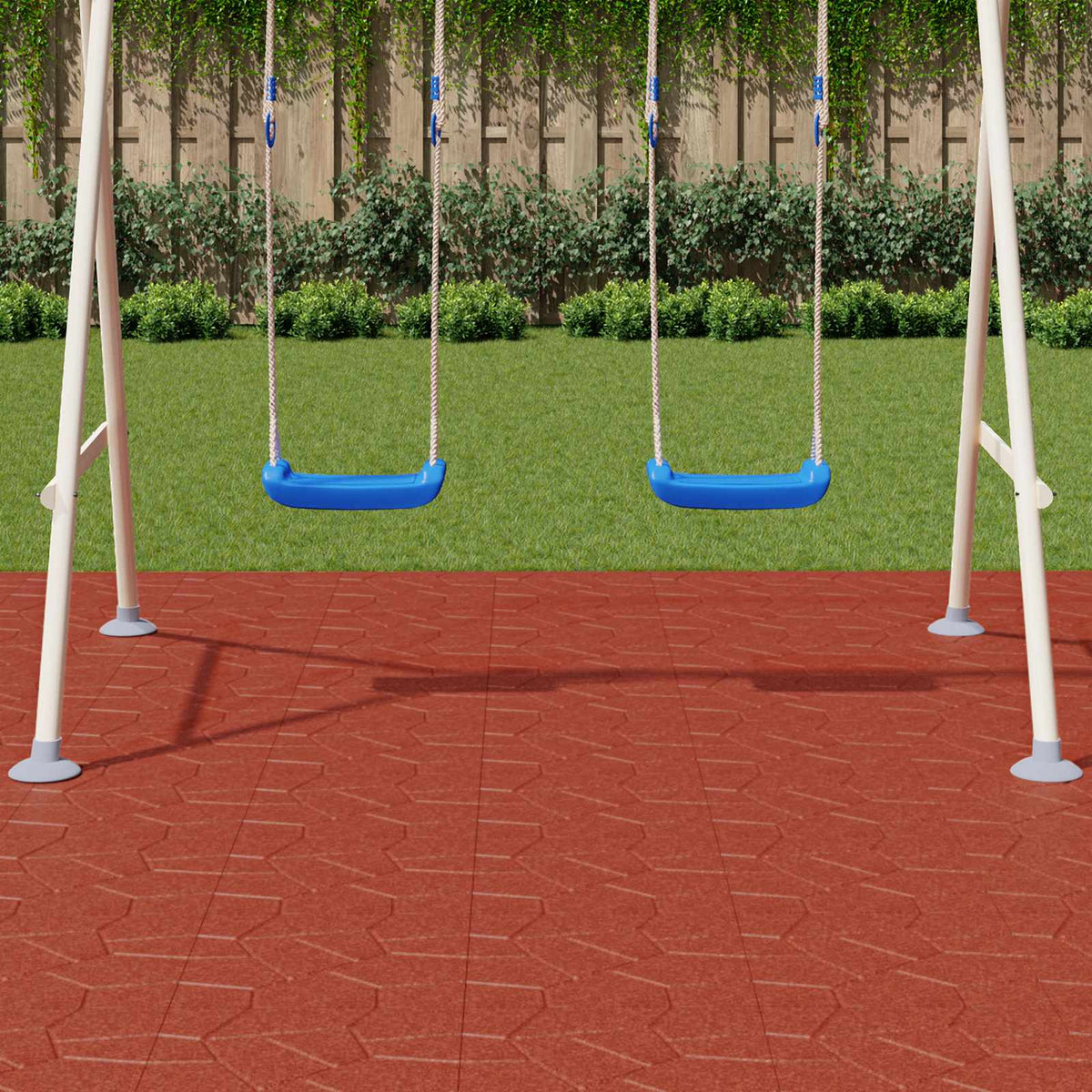 Vidaxl stapsteen 6 st rood 40,5 x 40,5 x 2 cm rubber