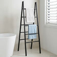 Vidaxl dubbele handdoekladder zwart 50 x 50 x 159 cm bamboe