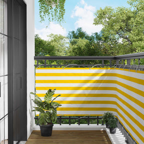 Vidaxl balkon scherm 100 x 500 cm oxford stof rechthoekig geel en wit