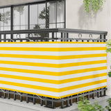 Vidaxl balkon scherm 100 x 500 cm oxford stof rechthoekig geel en wit