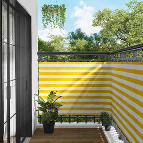 Vidaxl balkon scherm rechthoekig 110 x 1000 cm oxford stof geel en wit