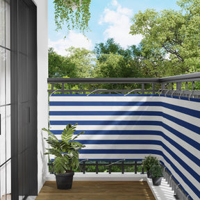 Vidaxl balkon scherm rechthoekig 90 x 200 cm oxford stof blauw en wit