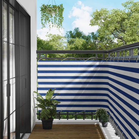 Vidaxl balkon scherm 110 x 600 cm oxford stof rechthoekig blauw en wit