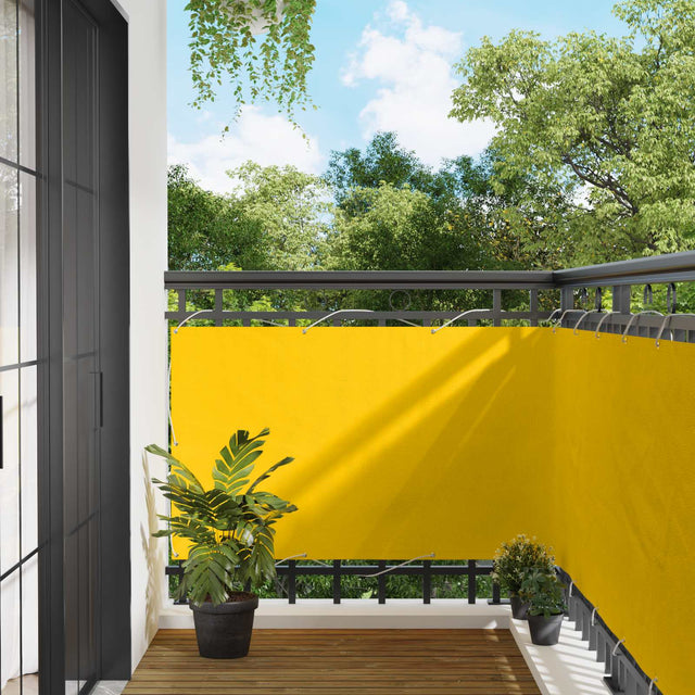 Vidaxl balkon scherm rechthoekig 100 x 700 cm oxford stof geel
