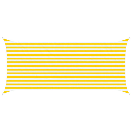 Vidaxl zonneschaduwzeil geel en wit 2 x 4,5 m 100% polyester oxford