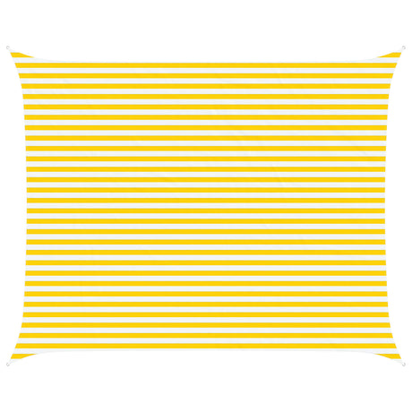 Vidaxl zonneschaduwzeil geel en wit 4 x 5 m 100% polyester oxford