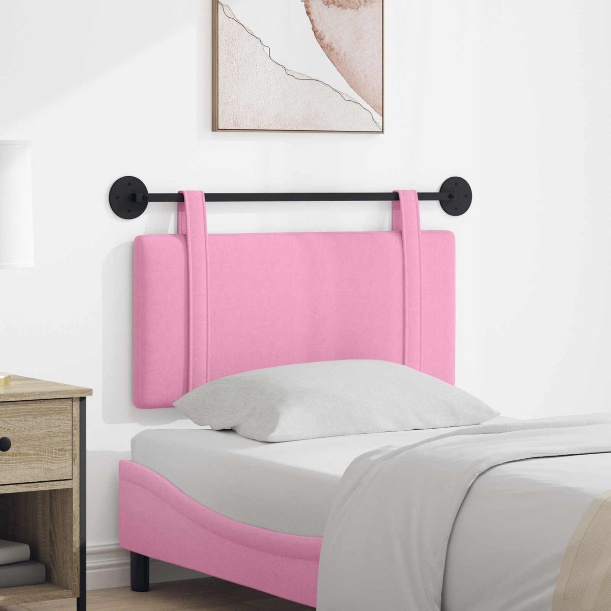 Vidaxl hangend hoofdbord roze stof