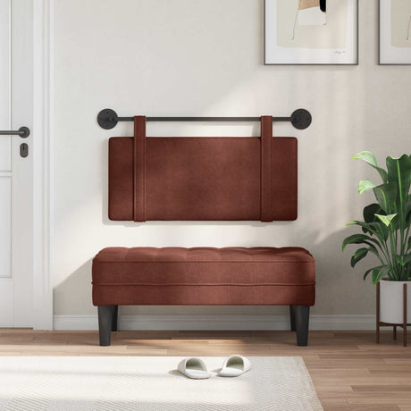 Vidaxl hangend hoofdbord glanzend bruin antiek pu