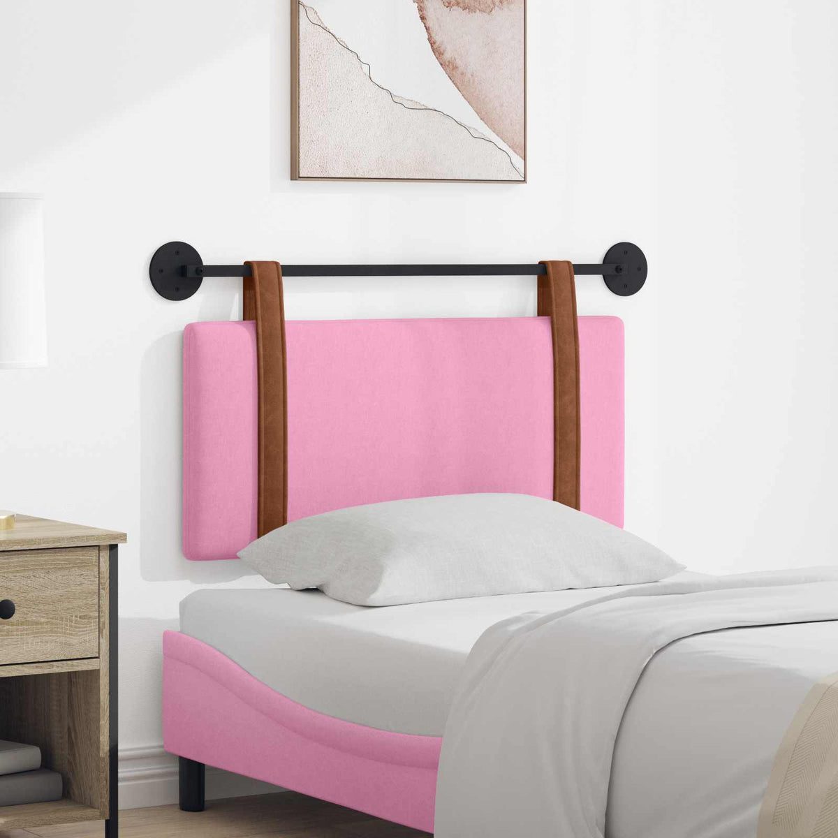Vidaxl hangend hoofdbord roze antiek pu