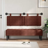 Vidaxl hangend hoofdbord glanzend bruin antiek pu