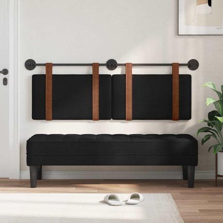 Vidaxl hangend hoofdeinde effen zwart 130 x 55 x 5 cm antiek pu