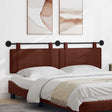 Vidaxl hangend hoofdbord glanzend bruin antiek pu