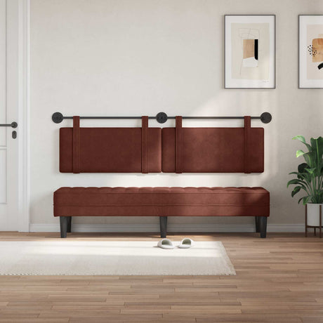 Vidaxl hangend hoofdbord glanzend bruin antiek pu