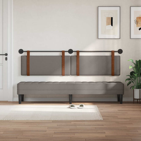 Vidaxl hangend hoofdbord taupe antiek pu
