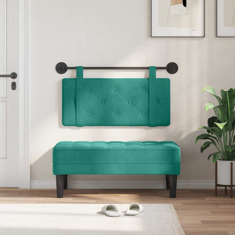 Vidaxl hangend hoofdbord turquoise fluweel