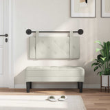 Vidaxl hangend hoofdbord crème fluweel