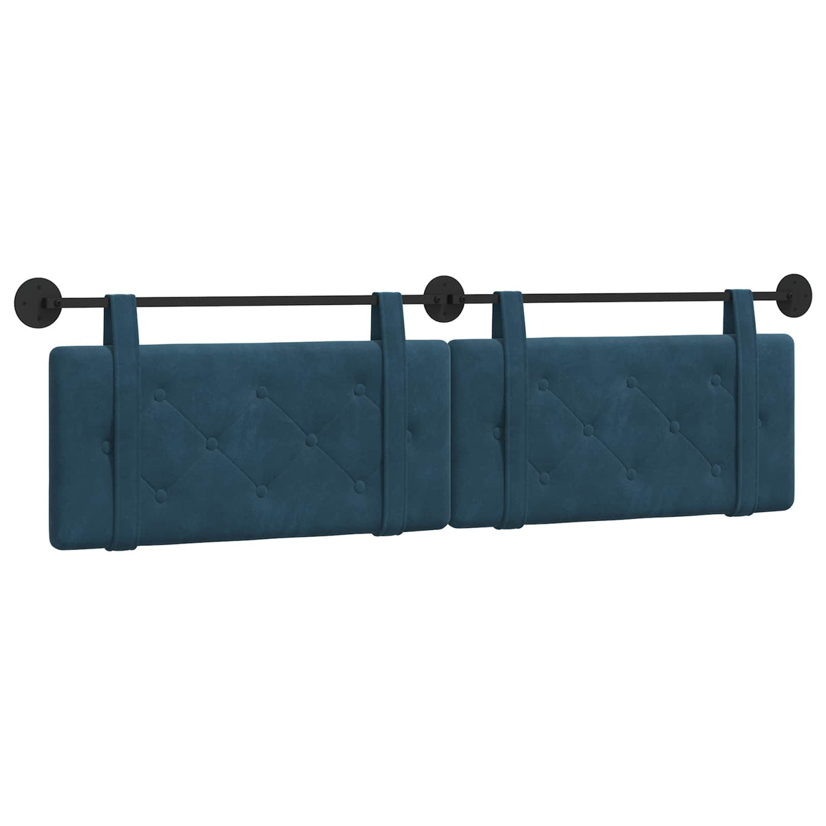 Vidaxl hangend hoofdbord blauw fluweel