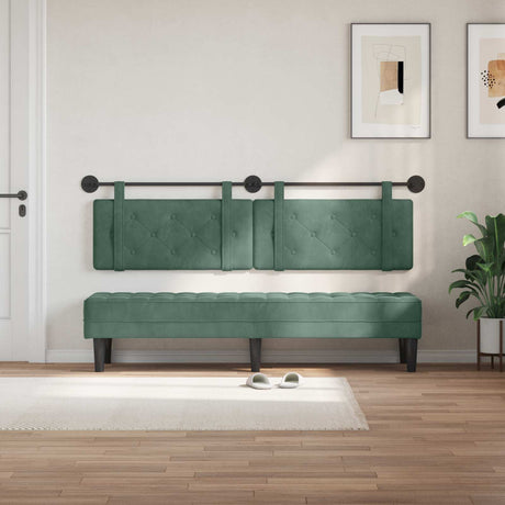 Vidaxl hangend hoofdbord zeegroen fluweel