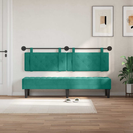 Vidaxl hangend hoofdbord turquoise fluweel