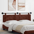 Vidaxl hangend hoofdbord glanzend bruin antiek pu