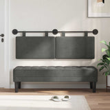 Vidaxl hangend hoofdbord donkergrijs katoen stof