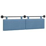 Vidaxl hangend hoofdbord blauw katoen stof