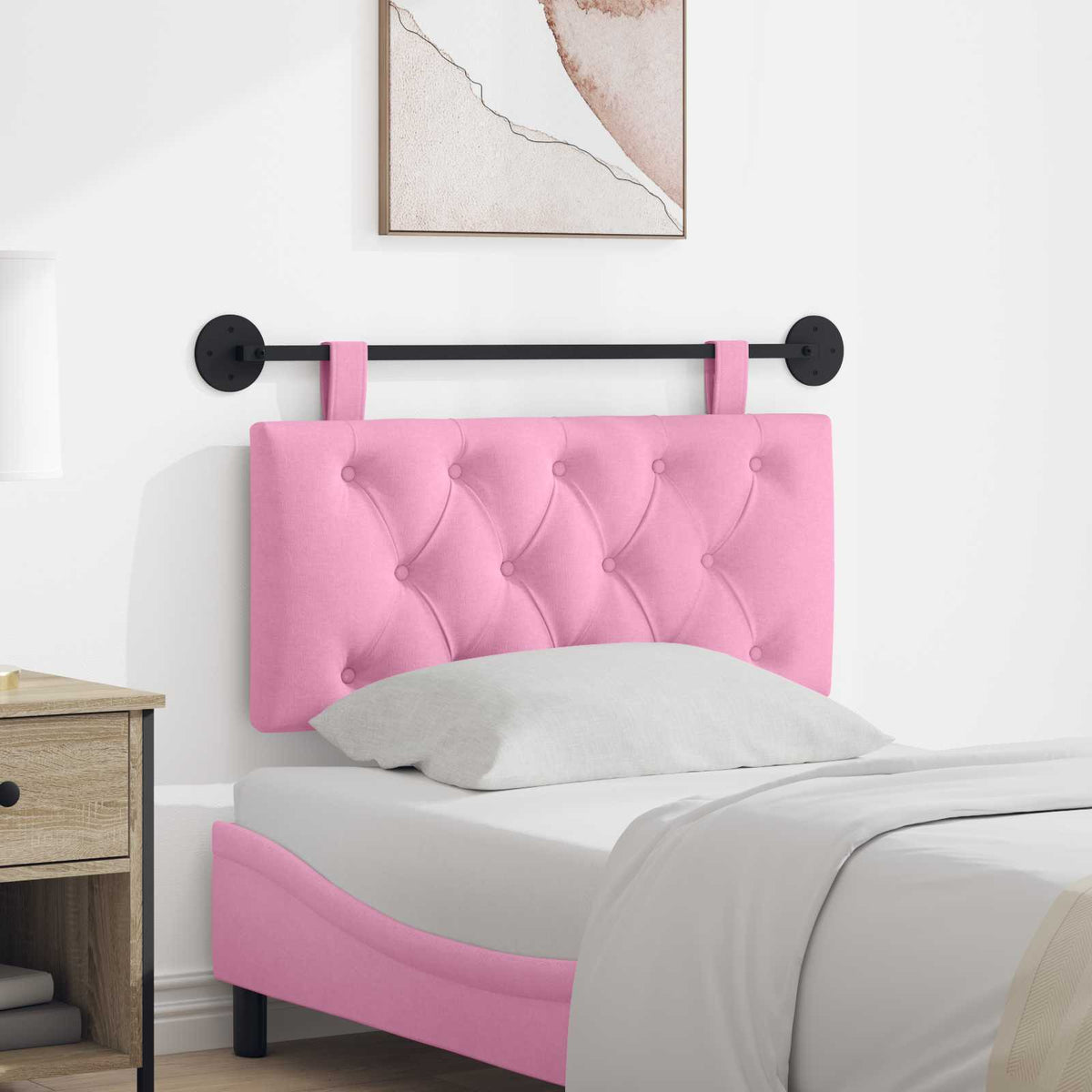 Vidaxl hangend hoofdbord roze stof